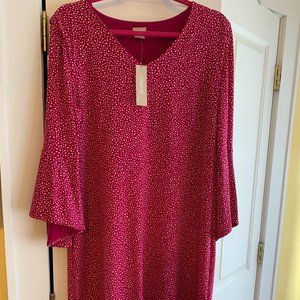 Chico's Short Dress Playful Dots Dress Pattern Hillcrest Pink - Bell sleeve - 2